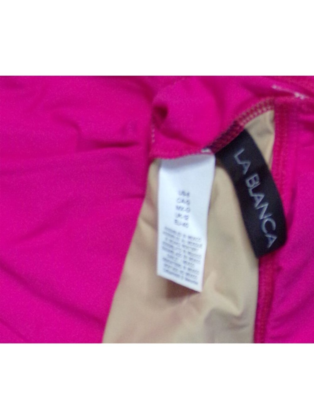🆕LA BLANCA Island Goddess Plunge One Piece Swimsuit Fuchsia Bright Pink 8 - Picture 7 of 7